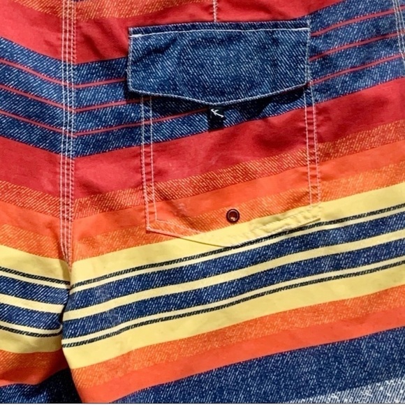 LOST Men’s Board Shorts Trunks Red Blue Gray Orange Size 30 - Picture 4 of 6
